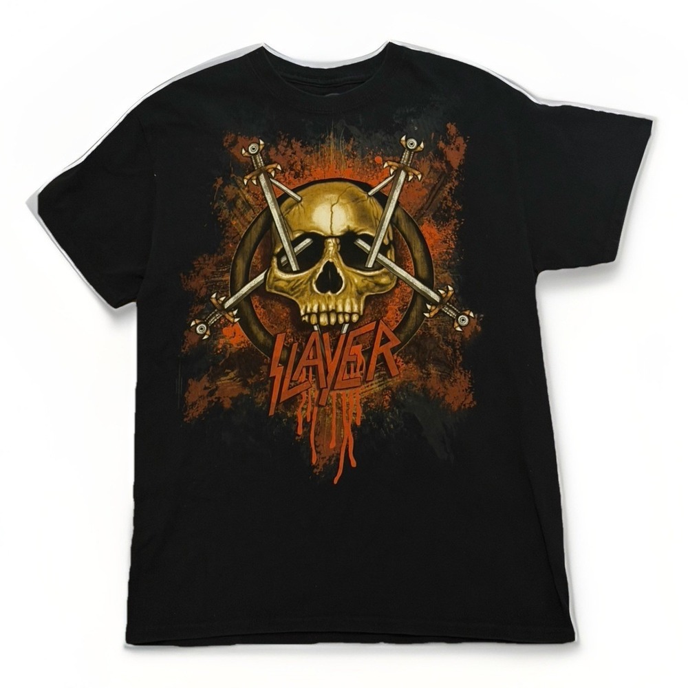 Slayer Band T Shirt Mens Medium Black‎ Skull Swords Graphic Metal Rock Tee